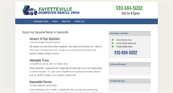 Desktop Screenshot of dumpsterrentalfayettevillenc.net
